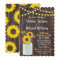 Sunflower Mason Jar Rustic Wood Wedding Invitation