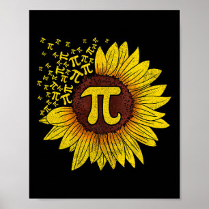 Sunflower Math Nerd Teacher Shirt  Poster