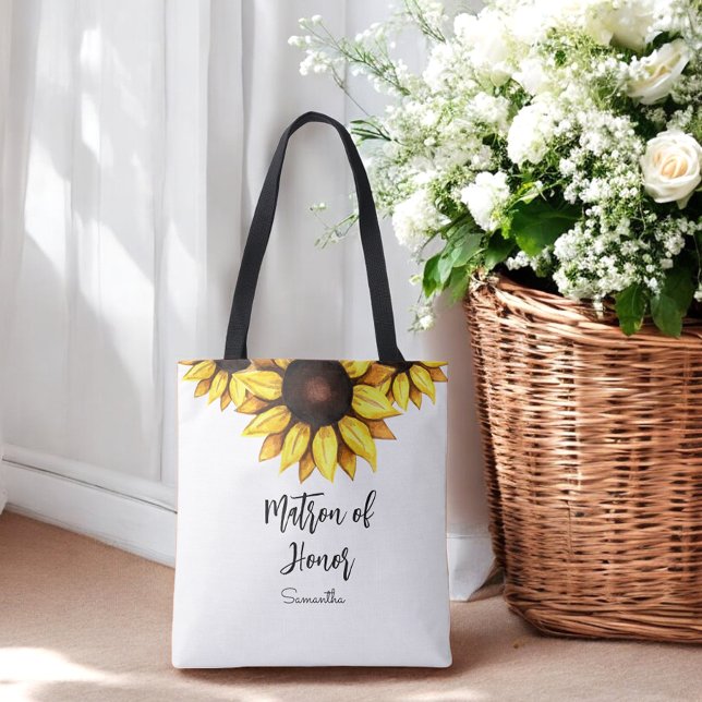 Sunflower Matron of Honor Wedding   Tote Bag (Creator Uploaded)