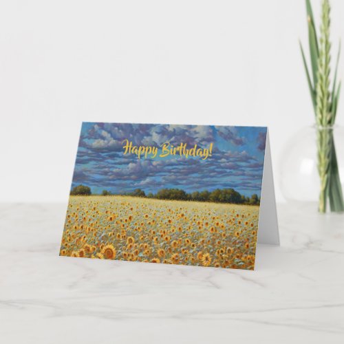 Sunflower Meadow Art Birthday Card