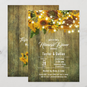 Sunflower Meadow   Rustic Floral Design Invitation