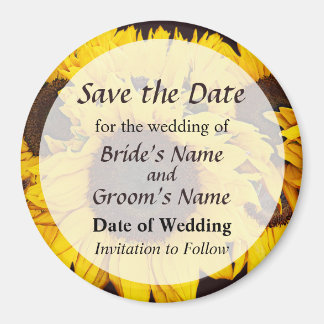 Sunflower Medallion Save the Date Magnet