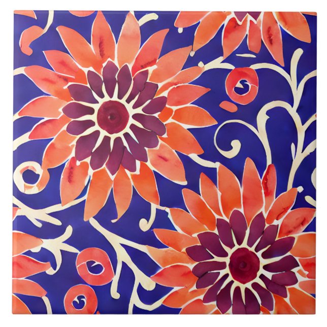 Sunflower Mediterranean Ceramic Tile (Front)