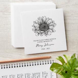Sunflower Memorial Funeral Seed Envelope