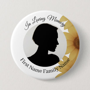 Sunflower memorial photo button