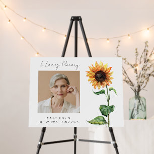 Sunflower Memorial Photo Funeral Foam Board