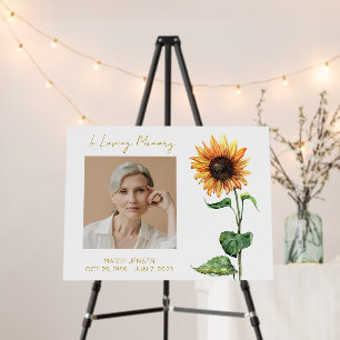 Sunflower Memorial Photo Funeral Foam Board