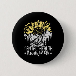 Sunflower Mental Health Awareness Month 2021 Button