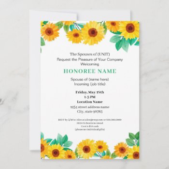 Sunflower Military Spouse Welcome Invitation by LaurEvansDesign at Zazzle