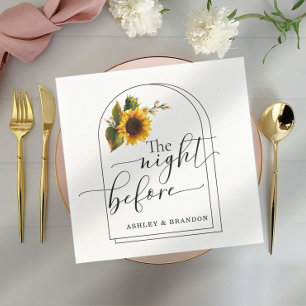 Sunflower Minimal Script The Night Before Napkins