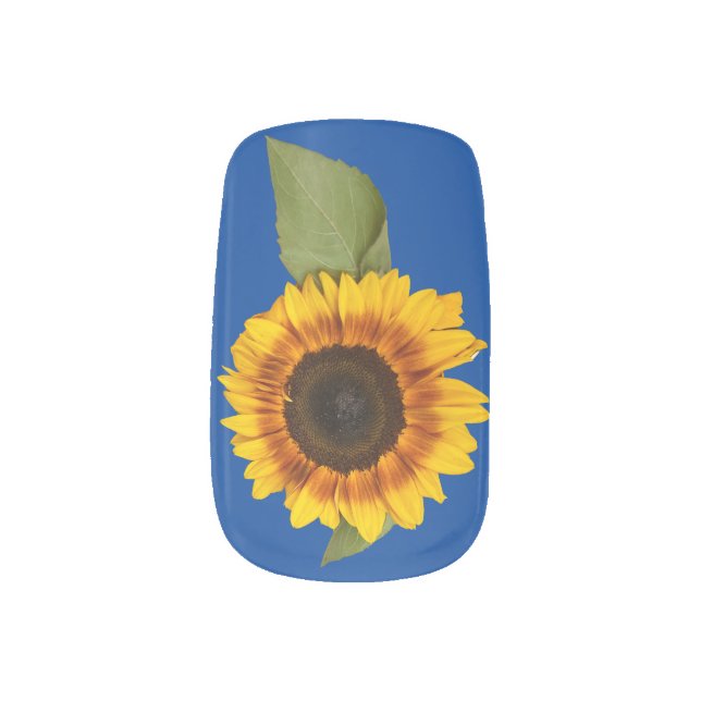 Sunflower Minx Nail Art (Left Thumb)