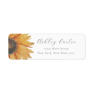 Sunflower Modern Chic Return Address Label