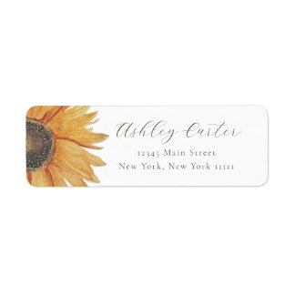Sunflower Modern Chic Return Address Label