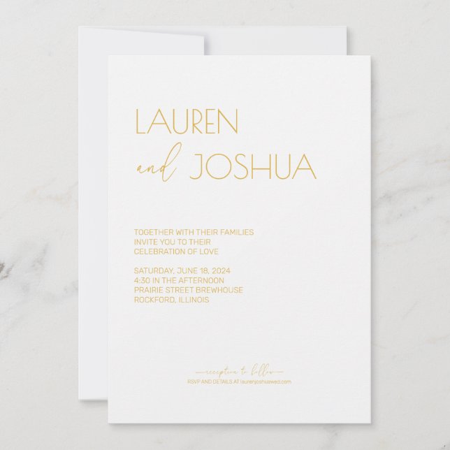 Sunflower • Modern Minimalist Script Wedding Invitation (Front)