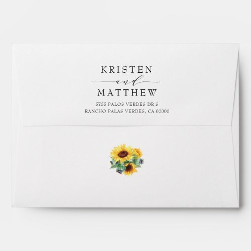 Sunflower Modern Watercolor Wedding Envelope - Are you using sunflowers in your bouquet or in your centerpiece decorations? Then you will love these modern watercolor sunflower wedding envelopes! The envelope features a watercolor sunflower cascade on the inside. These are great for your country weddings, fall weddings, rustic weddings, and anyone who absolutely loves sunflowers.