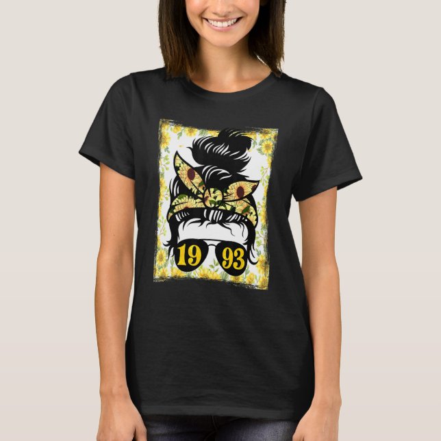 Sunflower Mom Born In 1993 Birthday Gardening Woma T-Shirt (Front)