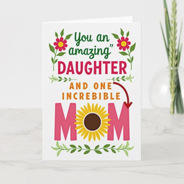 Sunflower Mom Illustration Card (Front)
