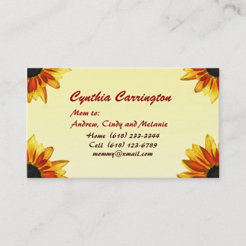 Sunflower Mommy Business Card