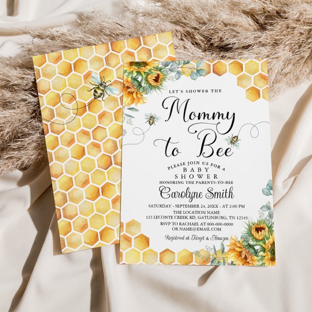 Sunflower Mommy to Bee Baby Shower Invitation (Creator Uploaded)