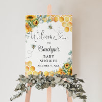 Sunflower Mommy to Bee Baby Shower Welcome Sign