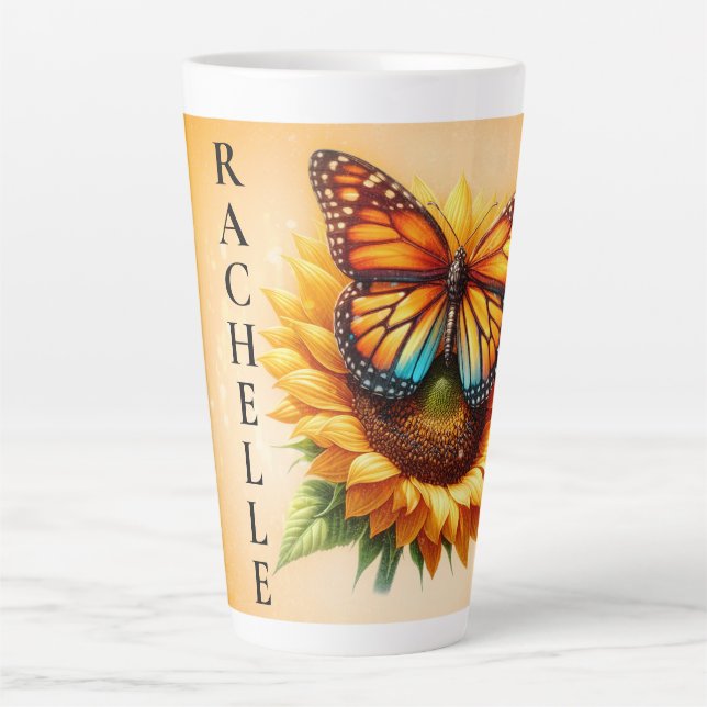 Sunflower Monarch Latte Mug (Front)