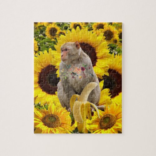 Sunflower Monkey Floral Puzzles