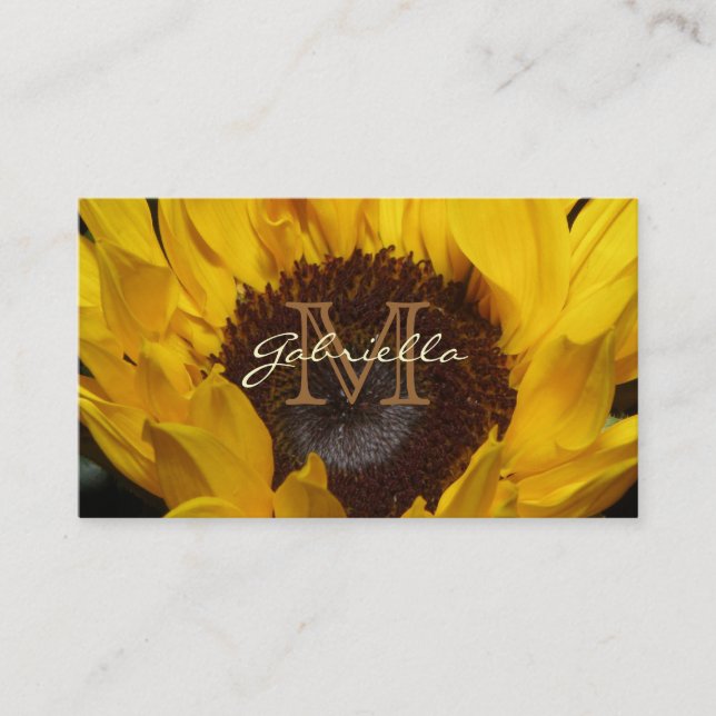 Sunflower: Monogram Business Cards (Front)