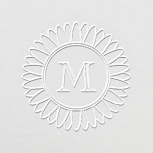 Sunflower Monogram Initial Custom Embosser