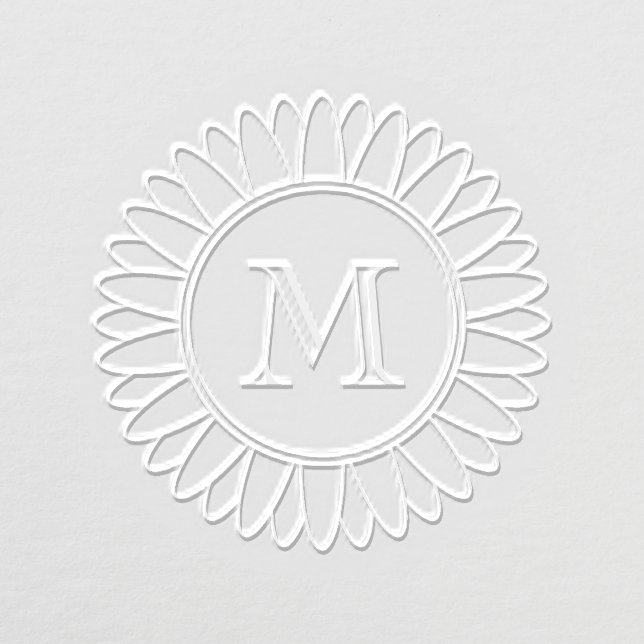 Sunflower Monogram Initial Custom Embosser (Design)