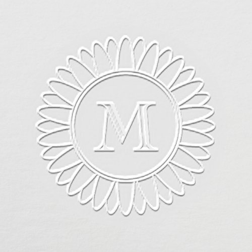 Sunflower Monogram Initial Embosser
