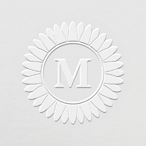 Sunflower Monogram Initial V2 Embosser
