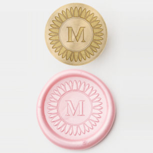 Sunflower Monogram Initial V2 Wax Seal Stamp
