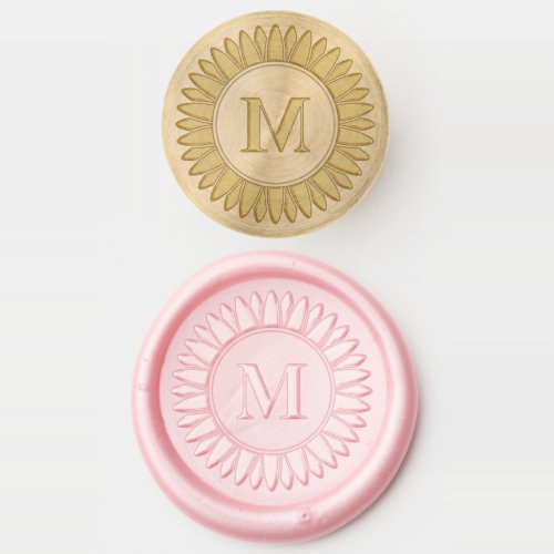 Sunflower Monogram Initial V2 Wax Seal Stamp