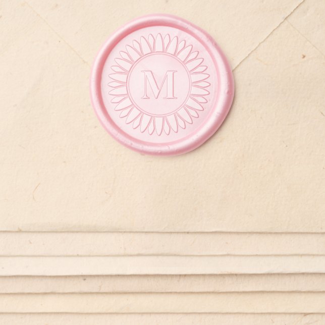 Sunflower Monogram Initial V2 Wax Seal Sticker (Front)