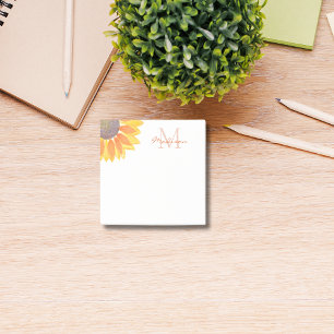 Sunflower Monogram Post-it Notes
