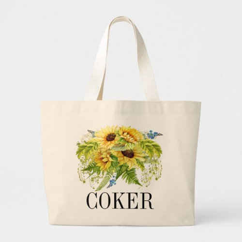 Sunflower Monogram Tote