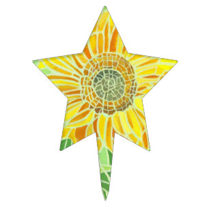 Sunflower Mosaic Cake Topper
