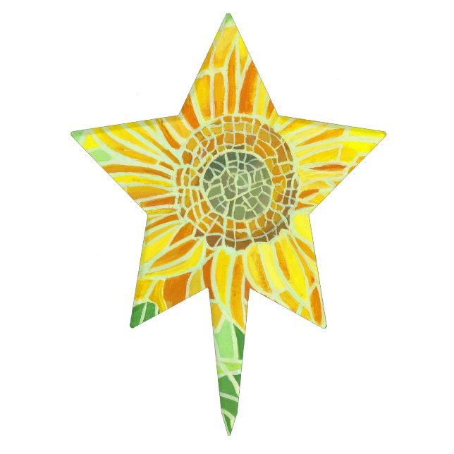 Sunflower Mosaic Cake Topper (Front)