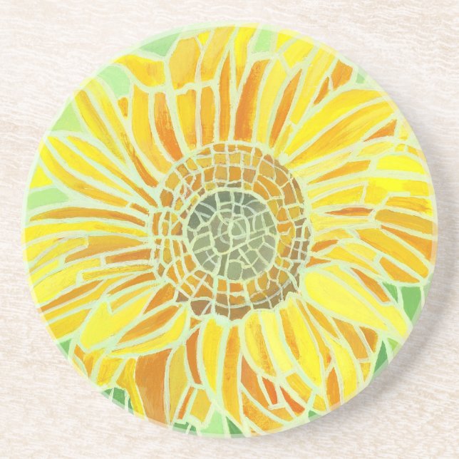 Sunflower Mosaic Design Coaster (Front)