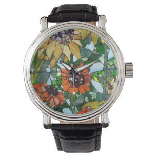 Sunflower Mosaic Watch by Willowcatdesigns