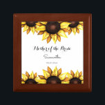 Sunflower Mother of the bride Wedding Floral  Gift Box<br><div class="desc">Sunflower Wedding Gift Box with Mother of the bride title,  name,  date and Watercolor Floral Sunflower Art. More products with this design are in the collection below.</div>