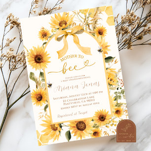 Sunflower Mother to Bee Baby Shower Invitation
