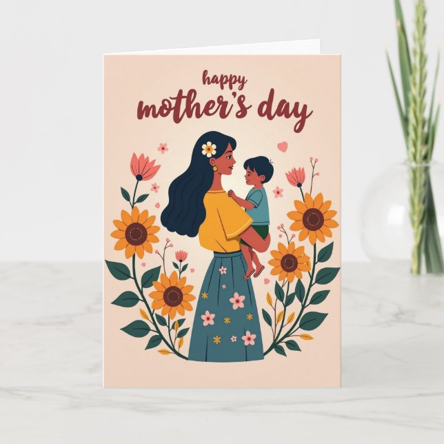 Sunflower Mothers Love Card (Front)