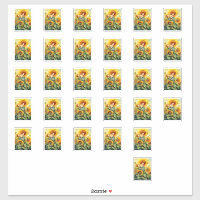 Sunflower Mouse Sticker (Sheet)