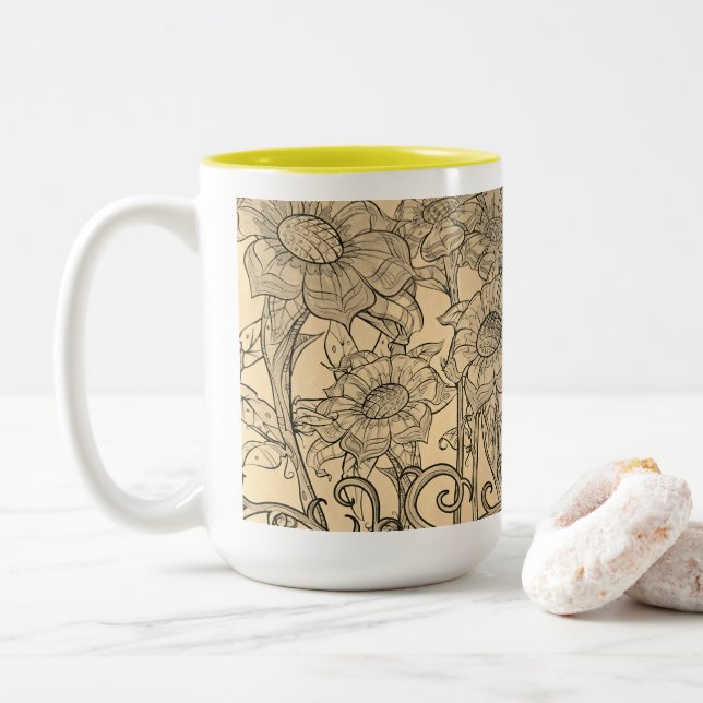 Sunflower mug (With Donut)
