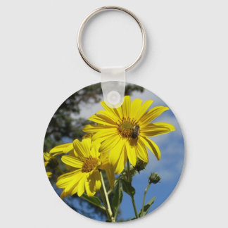 sunflower n bumblebee keychain