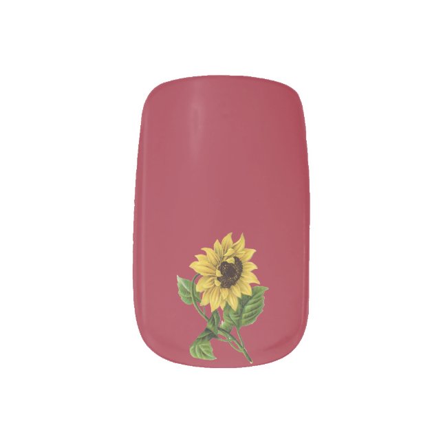 Sunflower nail art (Left Thumb)