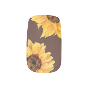 Sunflower Nail Art   Neutral Nail Art   Fall Nails