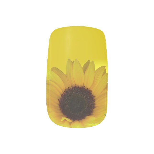 Sunflower Nails Sunny Sunflower Fingernail Decals (Left Thumb)