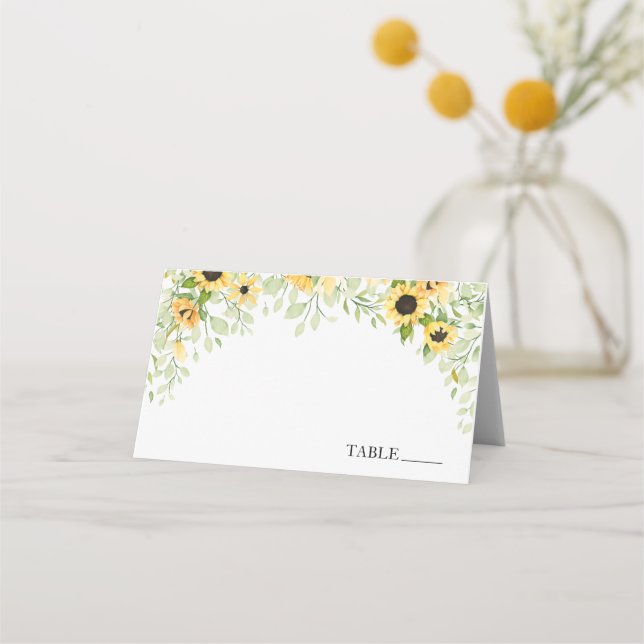 Sunflower Name Place Cards (Front)